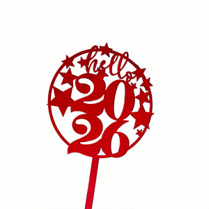 Bán buôn 2026 Acrylic bánh trang trí cho Giáng sinh và năm mới bên bánh placards bánh toppers công cụ - Product Image 1