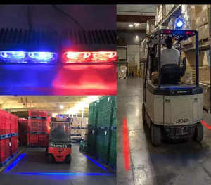 Yeni 18W Forklift güvenlik bölgesi ışıkları kırmızı mavi çizgi ışın ışık