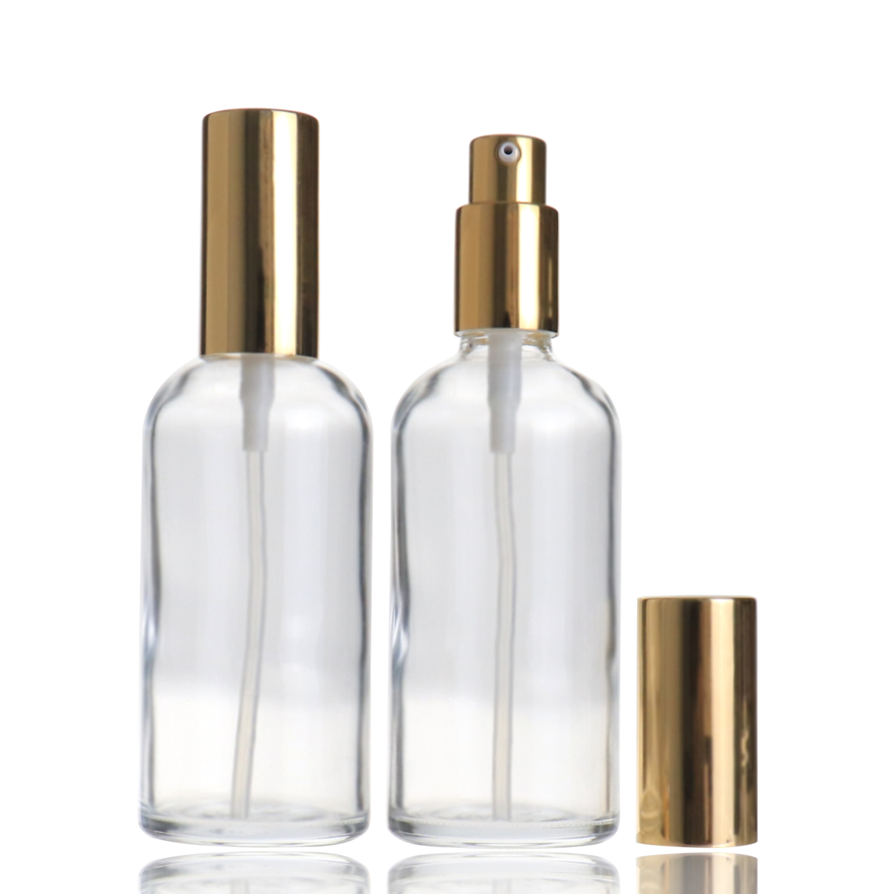 glass bottle + gold spray