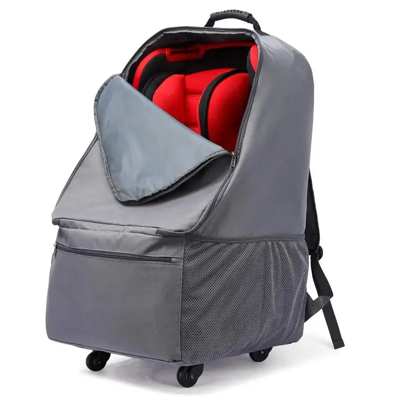 BSCI OEM Deluxe Airplane Infant Carseat Cover Car Seat Travel Bag with Wheels Baby Car Seats Backpack