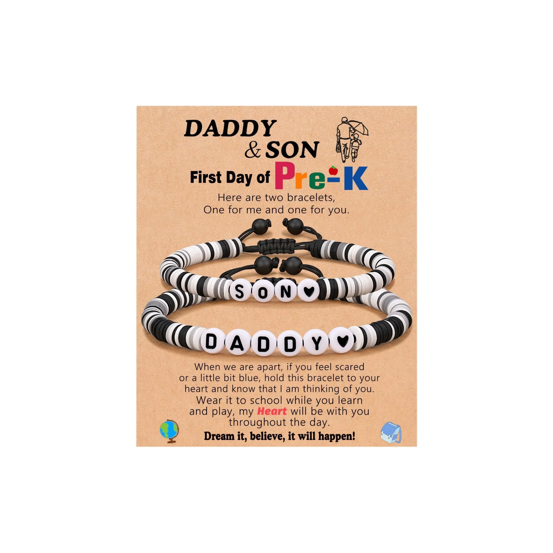 HP mini beaded letter bracelet Colored polymer clay beads bracelet mother and kid bracelet set