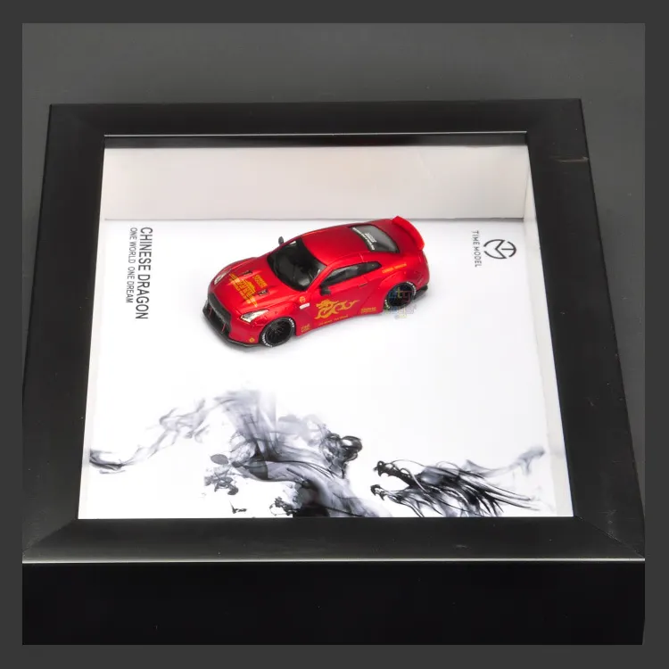 TimeMicro Creative 3D ภาพวาดโมเดลรถ1:64 GTR รถโมเดล LB R35 DIECAST แบบกว้าง