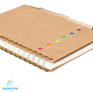 Impresión personalizada A5 cuaderno Kraft cuaderno espiral con notas adhesivas cuaderno promocional - Product Image 6