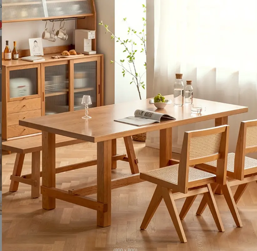 木彫りダイニングテーブル木製家具付きダイニングルーム木製テーブル