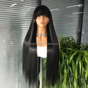 Tổng hợp tóc tóc giả bán buôn dài thẳng tóc giả với những tiếng nổ, tip phẳng mở rộng tóc ponytails PIXIE cắt tóc giả tóc con người - Product Image 4