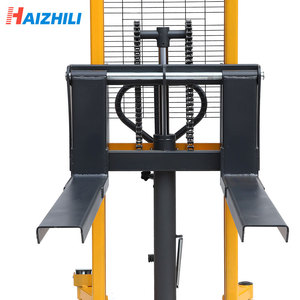 Haizhili <strong>Loading</strong> and <strong>Unloading</strong> 2000kg 2t Capacity Hand Forklift 1.6m Lift Height Hydraulic Manual Stacker with Adjustable Forks - Product Image 3