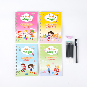 İspanyolca 4 kitap sihirli yeniden kullanılabilir kaligrafi kitap okul öncesi çocuklar için uygulama yazma Copybook - Product Image 3