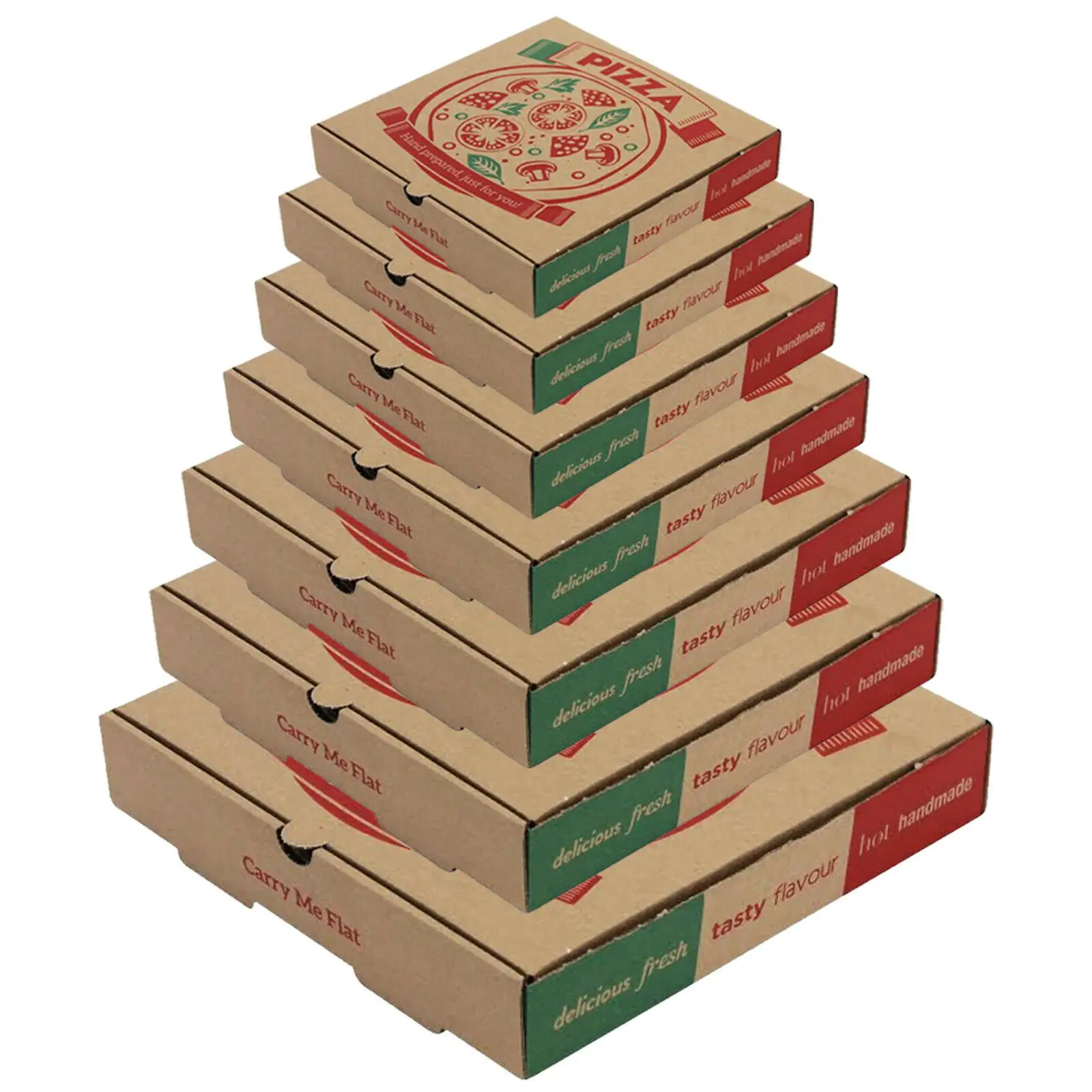 Scatola di imballaggio della carta della Pizza all'ingrosso della porcellana della scatola della Pizza stampata abitudine potente del produttore