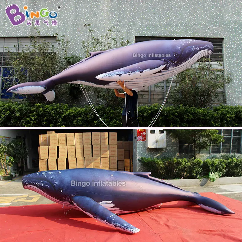 PVC長さ4メートル巨大インフレータブルクジライベント装飾インフレータブルシロナガスクジラ