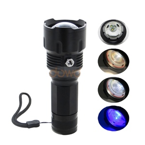 Multifunctional LED Flashlight 3 Color Warm/Cold/UV LED Light IPX5 Waterproof Torch Light Zoomable <strong>Lamp</strong> Light