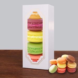 Lớn Đồng Bằng Rỗng Thùng Carton Trắng Macaron Hộp Rõ Ràng Cửa Sổ Giấy Bao Bì Cho Các Mặt Hàng Bánh Bánh Nướng Bánh Nhỏ Cupcakes Cho Cookie - Product Image 1