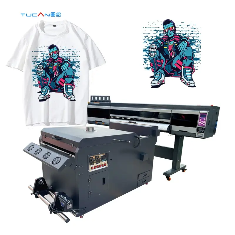 Impresora DTF de doble cabezal XP600/i3200 de 60cm, máquina de impresión de camisetas de transferencia de calor, coctelera y secadora, impresora DTF, impresión digital mach