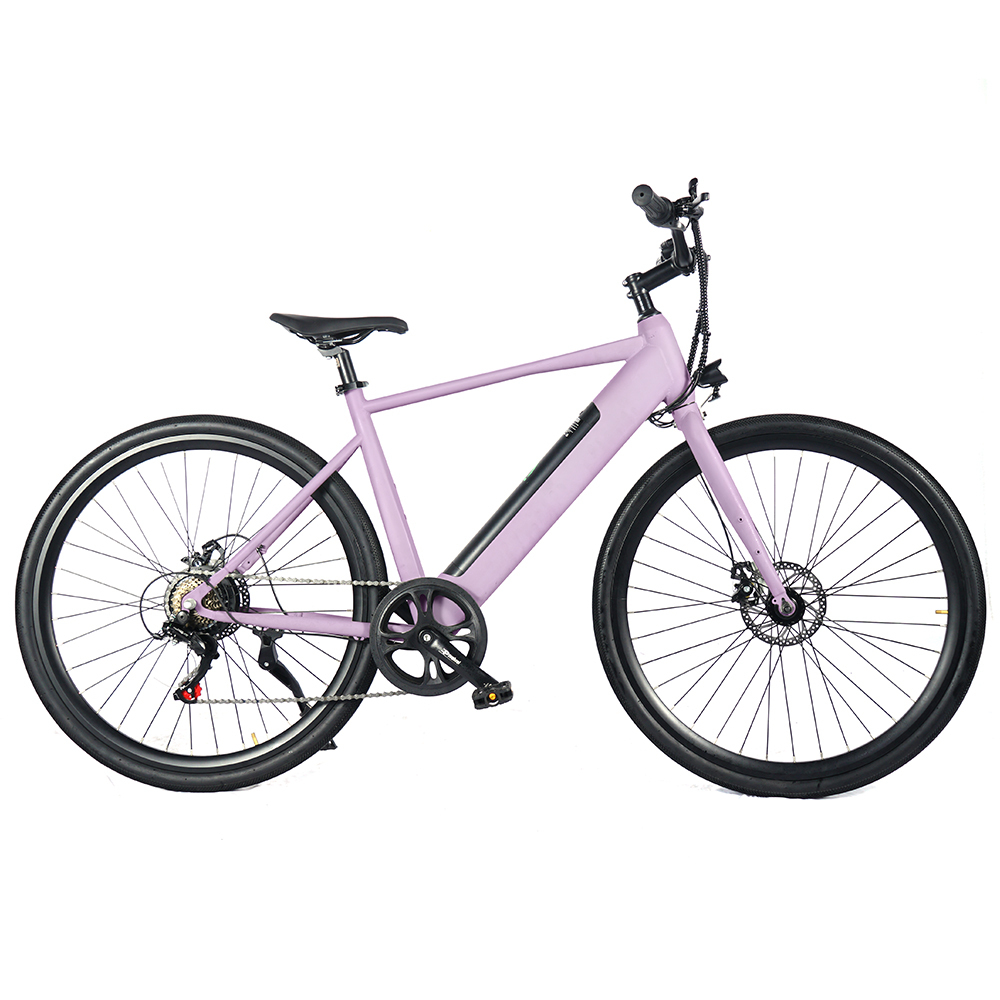 Bicicleta eléctrica lavanda púrpura, bicicleta eléctrica morado pálido