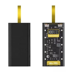 定制标志大容量20000毫安电源组usb-c快速充电内置电缆透明发光二极管显示器微型USB礼品 - Product Image 2