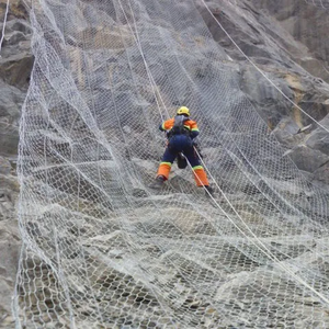 Rete metallica esagonale di Galfan con il filo d'acciaio galvanizzato del sistema di protezione del pendio delle funi d'acciaio - Product Image 3