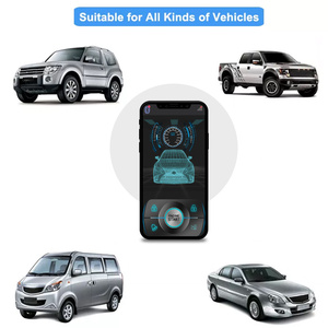 Alarma inteligente para coche de 12V, aplicación de teléfono, código de salto bidireccional, control BT PKE, sistema de seguridad de coche unidireccional sin llave con 2 mandos a distancia