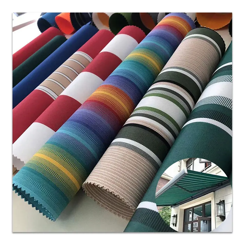 Vải Lều Nhuộm Sợi 100% Polyester Chống Thấm Nước Vải Ngoài Trời Acrylic Nhuộm Dành Cho Mái Hiên