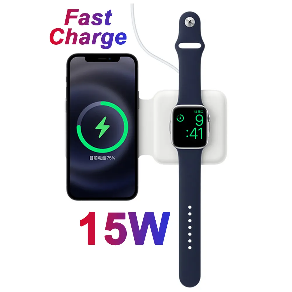 Магнитное Беспроводное зарядное устройство Qi для iPhone 11, 12, 13 Pro Max, Apple Watch 6, SE, 5, 4, 3, 2, беспроводное зарядное устройство для Airpods Pro 3, 2