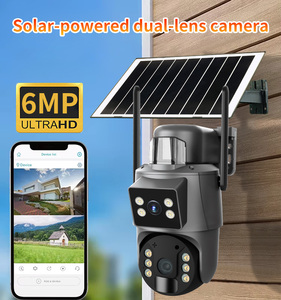 VISION 2K UBOX Câmera Solar de Tela Dupla Ao Ar Livre Sem Fio 4G/<span class=keywords><strong>WiFi</strong></span> PTZ Dupla Lente Proteção De Segurança Auto Rastreamento Câmeras CCTV