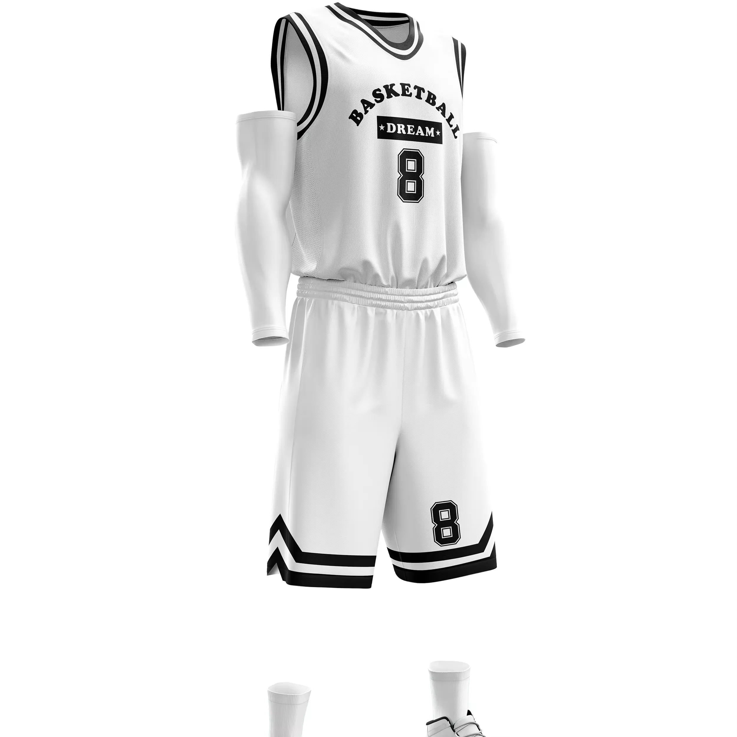 Abbigliamento da basket bianco all'ingrosso abbigliamento da uomo maglia da basket vintage personalizzata