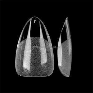 Yeni varış ön kazınmış tam kapsama doğal yumuşak jel İpuçları kaba mat X kısa Stiletto şekli basın tırnak ipuçları - Product Image 1