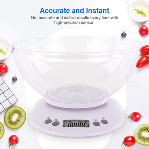 Cucina bilancia digitale con ciotola 5Kg funzione cucina allarme digitale con il conto alla rovescia Timer bilancia alimentare con ciotola - Product Image 3