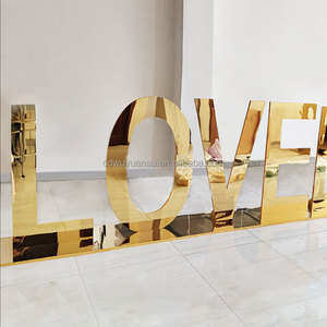 Hongsen tùy chỉnh đám cưới Đảng lớn kim loại vàng 3D PVC chữ lớn 3 FT 4 ft 5 ft marquee số - Product Image 6