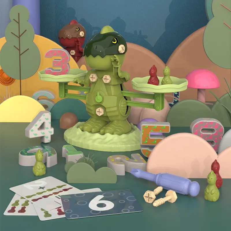Marka yeni eğitim dengesi dinozor oyunları çocuklar matematik öğretici oyuncaklar dinozor oyuncak seti çocuklar DIY dinozor oyunları