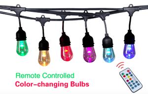 Colorful Outdoor Patio String Lights RGB Remote Control S14 LED Bulbs RGB LED String Light - Product Image 3