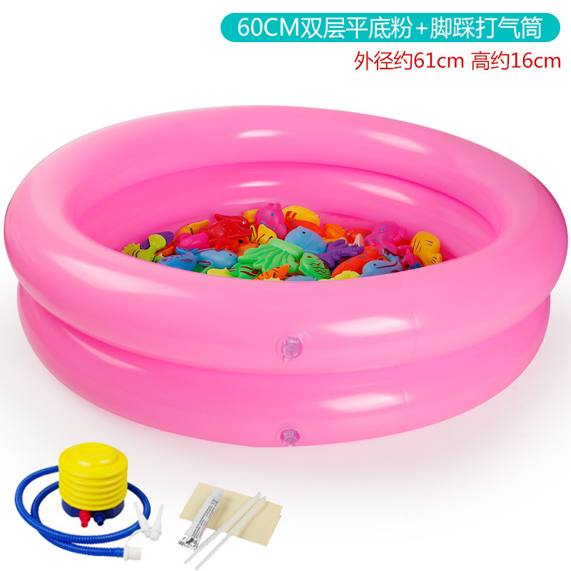 Piscina hinchable de doble capa con fondo plano de 60 cm.