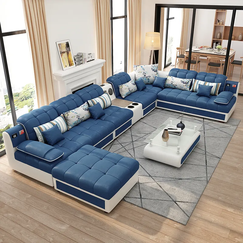 Fabbrica di mobili soggiorno divani letto Set divano in tessuto Longue divano componibile a forma di L