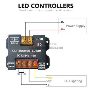 Cct điều khiển 12V 24V DC 10A không dây RF cảm ứng mờ chuyển 86 Bảng điều chỉnh Dimmer từ xa cho 5050 2835 <span class=keywords><strong>LED</strong></span> kép dải màu ánh sáng - Product Image 2