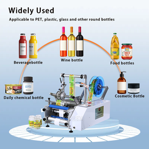 FK603 Glasflasche Klebe etikett Aufkleber Druck gläser Etikett ier maschine mit Codierung Transparenter halbautomati scher manueller runder Kunststoff - Product Image 3