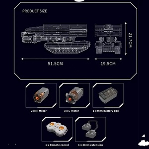 Mold King 20029 1759PCS DIY Moc Technische Ziegel RC Gepanzertes Fahrzeug Gestartet Brücke Tank LKW Bausteine APP Programmierung - Product Image 3