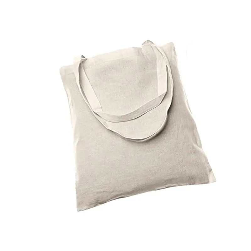 Vente en gros de sacs à provisions réutilisables avec logo imprimé sur mesure sac fourre-tout en toile de coton blanc vierge uni