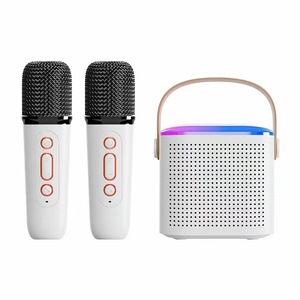All-in-One <span class=keywords><strong>LED</strong></span> RGB aydınlatma ses Y1 taşınabilir Mini kablosuz Karaoke mikrofonu çocuklar için kart hoparlör ile