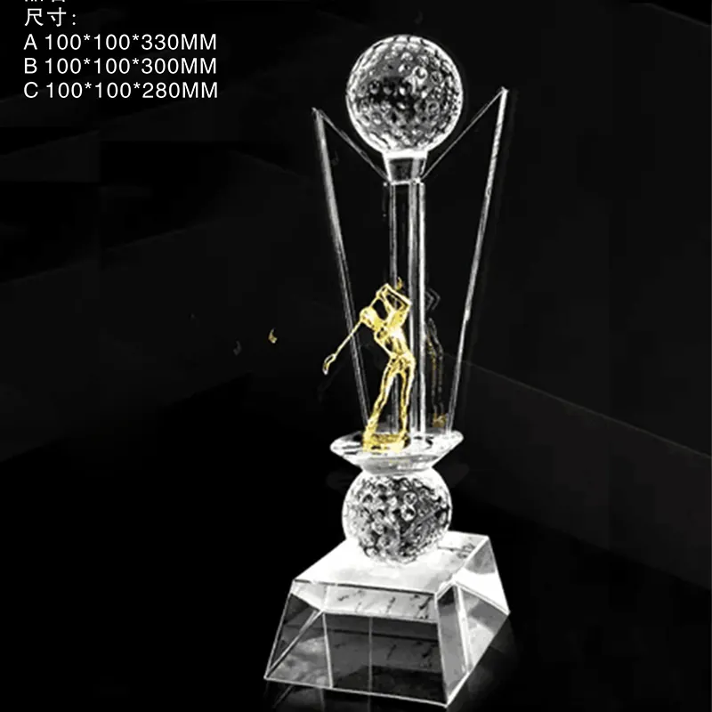 تخصيص الكريستال جائزة الجولف خاص جوائز الكأس