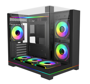 PCケースATX 3面強化ガラスUSB 3.0 HDオーディオコンピュータデスクトップケース - Product Image 1