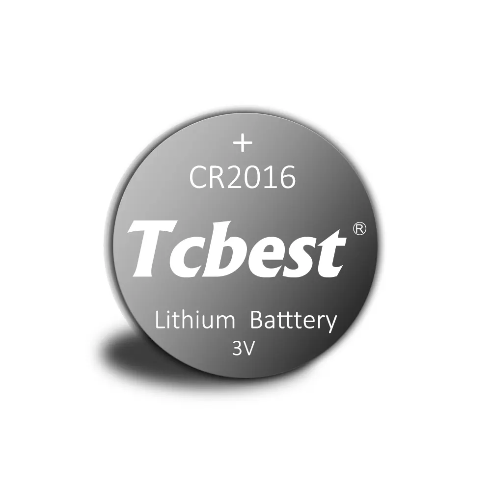 Tcbest không có thể sạc lại 3V lithium nút CR2016 di động pin khô cho đồng hồ OEM chấp nhận