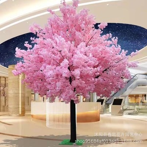特注人工桜の木結婚式の装飾大きなサイズ人工植物フェイクシルクピンク桜の木ウィッシングツリー - Product Image 3