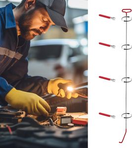 Màu Đỏ Có Thể Điều Chỉnh Chiều Dài Cờ Lê Di Động Dài Pin Puller Hook Kit Đa-Chức Năng Ô Tô Khẩn Cấp Công Cụ Kit Xe Ô Tô - Product Image 3