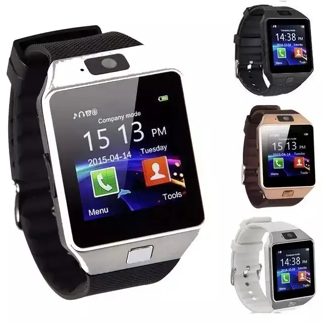 Оптовая продажа, цветные умные часы с сенсорным HD экраном и камерой TF-карты с поддержкой BT DZ09 и слотом для Sim-карты для сотового телефона Android IOS