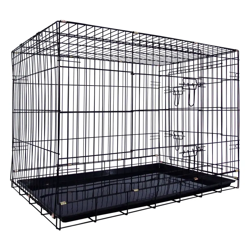 Grande Cage pliante en métal noir pour chien, pour l'extérieur, Durable, vente en gros