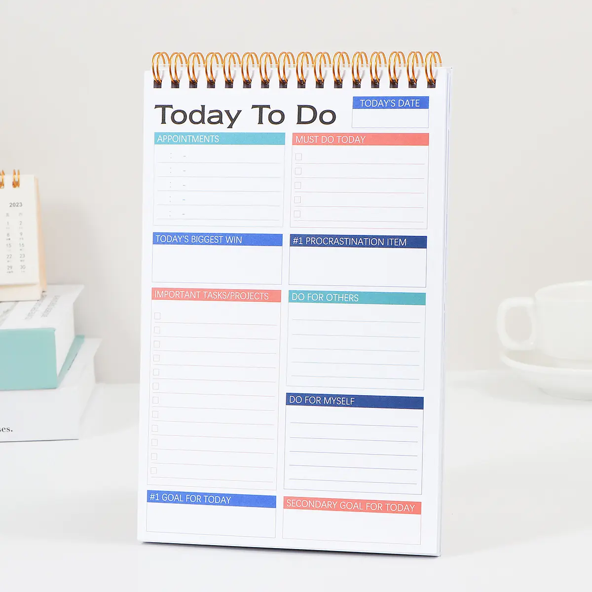 Libro di pianificazione giornaliera Full English Time Management Agenda todolist Book calendario inglese Notebook Coil Book