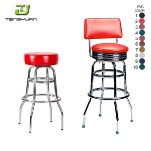 Hiện đại Chrome xoay ghế với PVC da trở lại cao kim loại phân cho ăn khách sạn phòng khách <span class=keywords><strong>Bar</strong></span> hội thảo đồ nội thất - Product Image 5