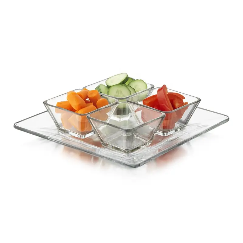 Plastic Acrylic Snack Serving Tray 5pcs Serving Dishes For Salads And Appetizers