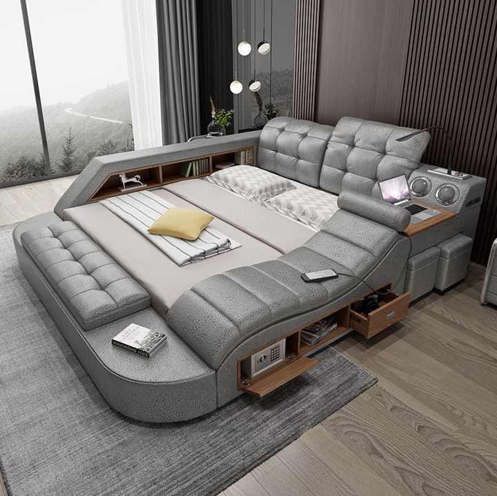 New Factory Direct Sale Multifunctional Bed Bedroom Furniture Large Storage Space with Massage Chair Bed