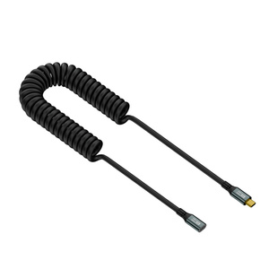 Wholesale Quick HD Audio 8K Transfer 100W Type-<strong>c</strong> to Type <strong>c</strong> Male Data Cable 20Gbps 180CM Spring Charging Wire for Laptop TV Pad - Product Image 6