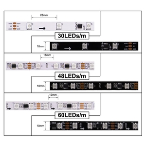 แถบไฟ LED 30/60ดวงสำหรับ WS2811 DC12V ไฟ LED แถบพิกเซล LED 5050สีเต็มรูปแบบเทปริบบิ้นดิจิตอลแบบยืดหยุ่น RGB 1ควบคุมโดย IC 3ไฟ LED - Product Image 5