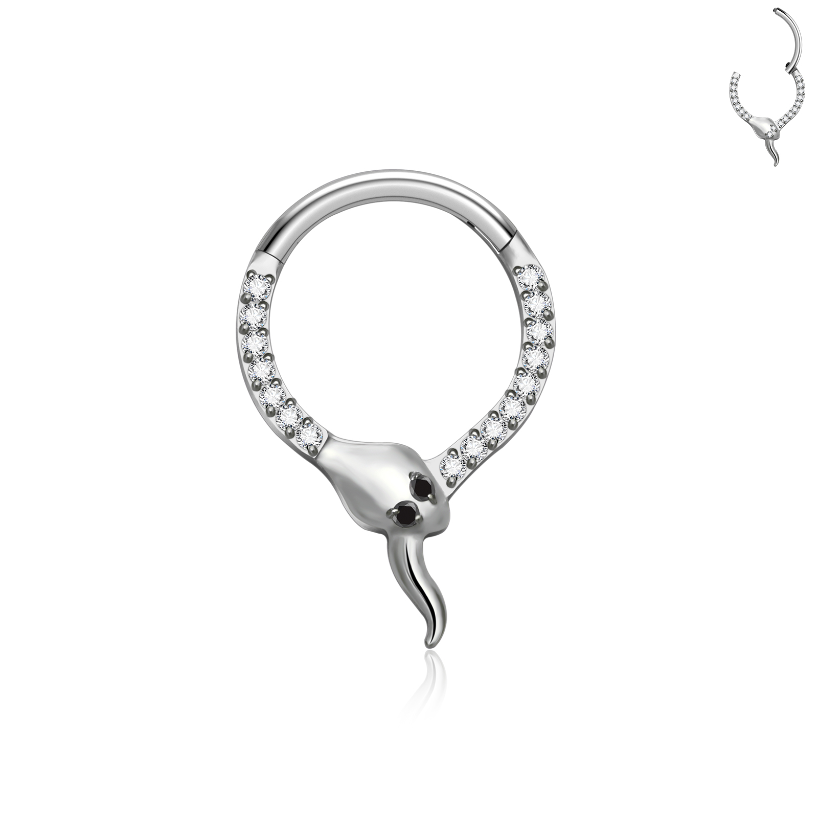 Design 2 Argent Noir Zircon Yeux